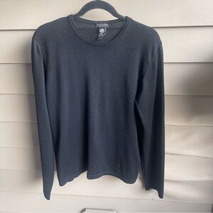 Lineamidas Women Top Knit Sweater 100% Wool Italy Black Size‎ XL Minimalist